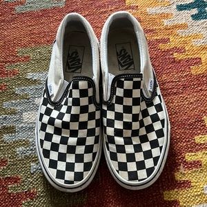 Vans Black and White Checkered Slip-Ons Size 8